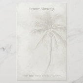 ヤシの木カスタムの文房具 – 砂色 便箋 (正面)