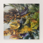 ヤシの木カラフルの印象絵画的な ジグソーパズル (横)