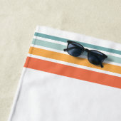 ヤシの木サングラスのレトロな家族の休暇のグルービー ビーチタオル (インサイチュ)