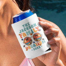 ヤシの木サングラスのレトロな家族の休暇のグルービー