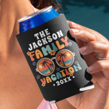 ヤシの木サングラスのレトロな家族の休暇のグルービー