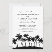 ヤシの木トロピカルウェディング 招待状 (正面)