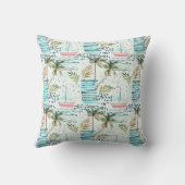 ヤシの木パターンが付いている水彩画のヨット クッション (裏面)
