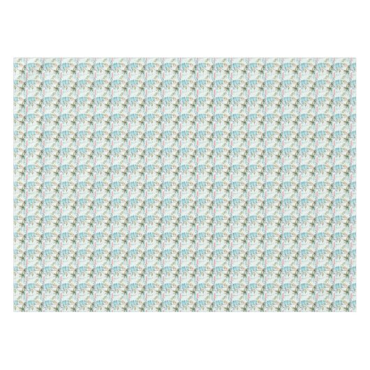 ヤシの木パターンが付いている水彩画のヨット テーブルクロス (正面(横))