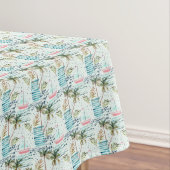 ヤシの木パターンが付いている水彩画のヨット テーブルクロス (インサイチュ)