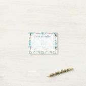ヤシの木パターンが付いている水彩画のヨット ポストイット (デスク上)