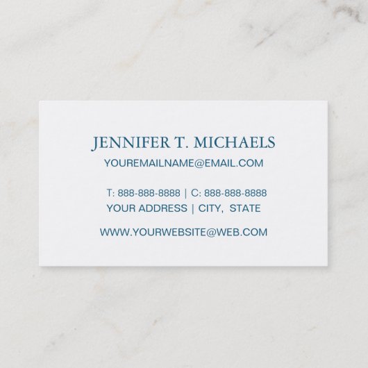 ヤシの木パターンが付いている水彩画のヨット 名刺 (裏面)