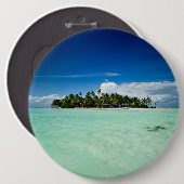 ヤシの木ボタンが付いている太平洋諸島 缶バッジ (正面&裏面)