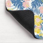 ヤシの木モンステラ葉花柄マウスパッド マウスパッド (コーナー)