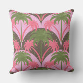 ヤシの木レトロテクスチャピンクグリーンブラウン クッション (裏面)