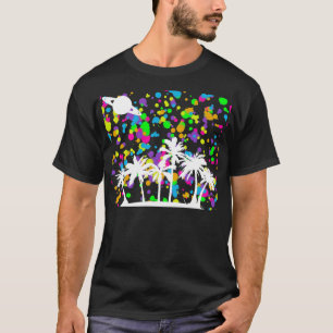 ヤシの木及び土星のTシャツ Tシャツ
