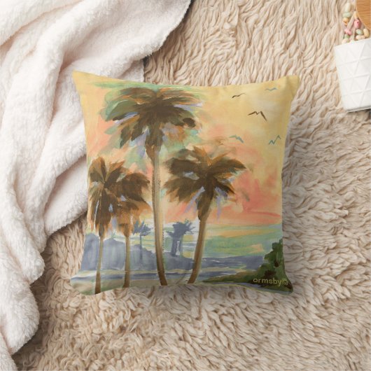 ヤシの木枕 クッション (ブランケット)