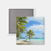 ヤシの木白砂ビーチ磁石 マグネット (正面/裏面)
