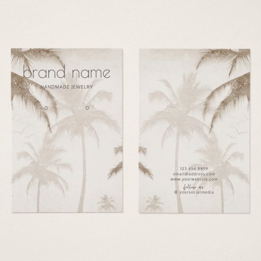 ヤシの木自然に鳥がソーシャルメディアで耳を傾ける (正面&裏面)