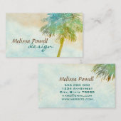 ヤシの木自然フォトアートカスタム両面 名刺 (正面/裏面)