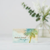 ヤシの木自然フォトアートカスタム両面 名刺 (スタンド正面)