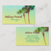 ヤシの木自然フォトアートカスタム両面 名刺 (正面/裏面)