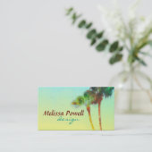 ヤシの木自然フォトアートカスタム両面 名刺 (スタンド正面)