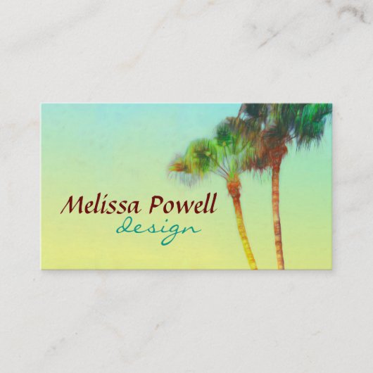 ヤシの木自然フォトアートカスタム両面 名刺 (正面)