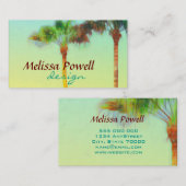 ヤシの木自然フォトアートカスタム両面 名刺 (正面/裏面)