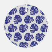 ヤシの木葉の:自然パターン ガラスオーナメント (裏面)