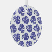 ヤシの木葉の:自然パターン ガラスオーナメント (正面右)