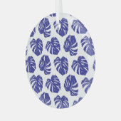 ヤシの木葉の:自然パターン ガラスオーナメント (正面左)