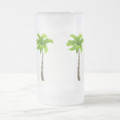 ヤシの木16 ozつや消しガラスのマグカップ フロストグラスビールジョッキ (中央)