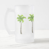 ヤシの木16 ozつや消しガラスのマグカップ フロストグラスビールジョッキ (左)