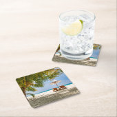 ヤシの木|の不機嫌な空 スクエアペーパーコースター (インサイチュ)