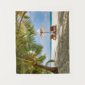 ヤシの木|の不機嫌な空 タペストリー (正面)