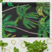 ヤシの木：アクリルの夏のパターン。 キッチンタオル (折り畳み)