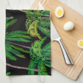 ヤシの木：アクリルの夏のパターン。 キッチンタオル (四つ折り)