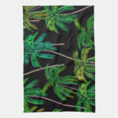 ヤシの木：アクリルの夏のパターン。 キッチンタオル (縦)