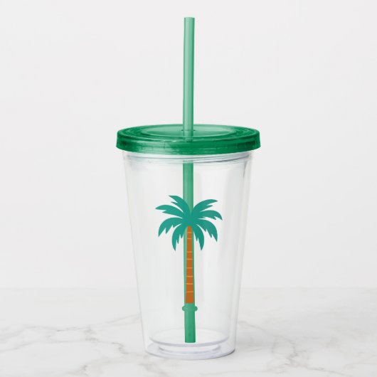 ヤシの木 アクリルタンブラー (正面)