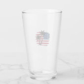 ヤシの木 アメリカ国旗 愛国 ビーチ ベクターアート タンブラーグラス (裏面)