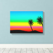 ヤシの木 キャンバスプリント (インサイチュ (ウッドフロア))