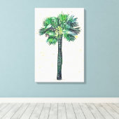 ヤシの木 キャンバスプリント (インサイチュ (ウッドフロア))