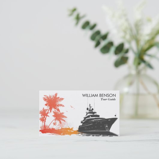 ヤシの木 | クルーズ船 名刺 (スタンド正面)