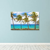 ヤシの木(ココス・ヌシフェラ)が揺れている キャンバスプリント (インサイチュ (ウッドフロア))