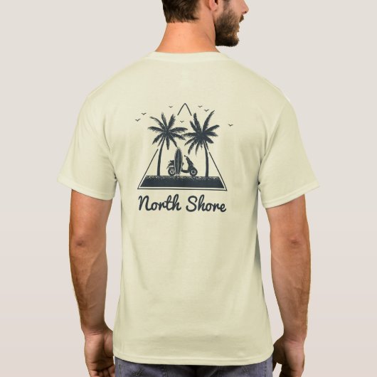 ヤシの木 サーフボード ロゴ Tシャツ (裏面)