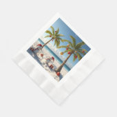 ヤシの木　トロピカルビーチ　クリスマス　ペーパーナプキン 縁ありランチョンナプキン (角)