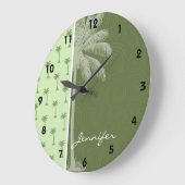 ヤシの木;トロピカル ラージ壁時計 (傾斜)