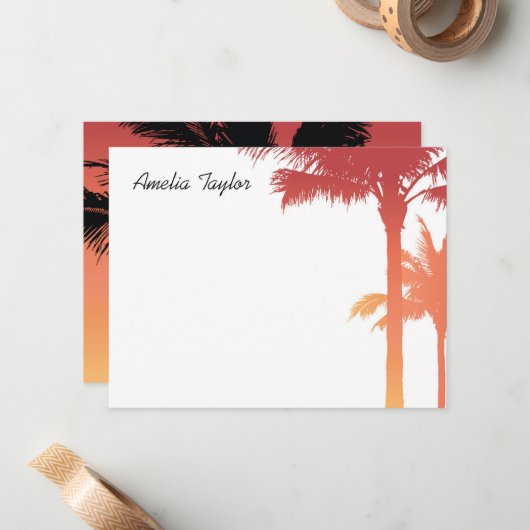 ヤシの木 ノートカード (正面/裏面インサイチュ)