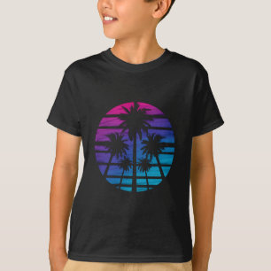 ヤシの木 ハワイアンビーチ 夏のバケーション Tシャツ