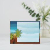 ヤシの木/ビーチ結婚テーマ/イベント ポストカード (スタンド正面)