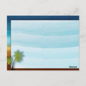 ヤシの木/ビーチ結婚テーマ/イベント ポストカード (裏面)