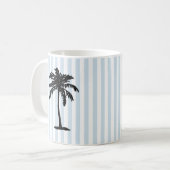 ヤシの木 ビーチ 海事 ストライプ コーヒーマグカップ (正面左)