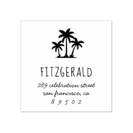 ヤシの木 |ファミリ名スクリプト差出人住所 ラバースタンプ