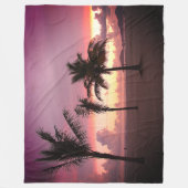 ヤシの木 フリースブランケット (正面)